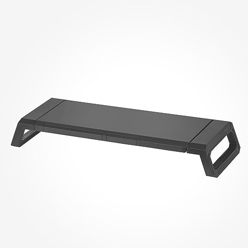 Mars Gaming MGS-PRO, Soporte Ergonómico para Monitor, Soporte Profesional para Smartphone y Tablet, Ajustable 3 Tamaños, Cajón Multifunción, Negro
