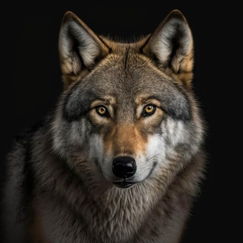 Ceanothe Tableau sur verre portrait loup 30x30 cm - Impression Image Haute Définition Pour Décoration Murale avec Finition Brillante Fabriqué en France