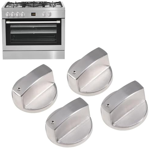 LICHUANUK Perillas de Control 6mm Cocina de Gas Cocina de Botones Metal Mandos Cocina Universal de Interruptor Para Cocina de Gas Horno Estufa 4 Piezas