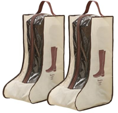 Lot de 2 rangements pour bottes, sacs de rangement portables pour bottes courtes et hautes ou sacs de protection, housses anti-poussière pour chaussures, étuis à chaussures pour voyage, housses