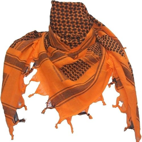 Outdoor World Shemagh Unisex Scarf – Keffiyeh Arab PLO Military Army SAS Desert Head Neck Wrap – Breathable 100% Cotton Tactical Scarf for Men Women – 110cm x 110cm with Tassels