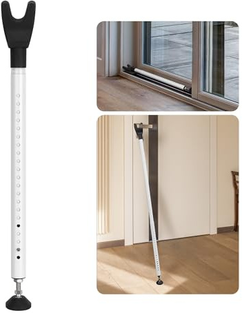 WENLISELL Adjustable Door Security Bar, 50-132cm Removable Sliding Door Security Bar for Home, Room Hotel, Apartment, Travel