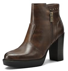 QUEEN HELENA Tronchetti con Plateau Stivaletti con Tacco Alto Donna X33-104 (Marrone, Sistema Taglie Calzature EU, Adulto, Donna, Numero, Media, 38)
