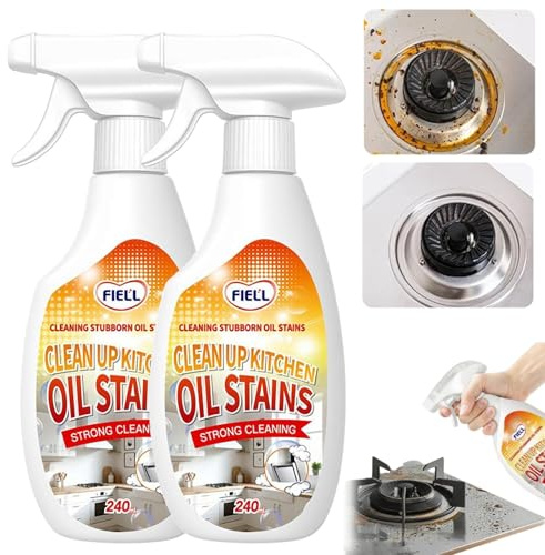 Sgrassatore resistente da 237 ml, detergente per cucina 2025, smacchiatore multiuso per olio, per pulire le macchie di olio da cucina, forte detergente per grill, sgrassatore domestico per