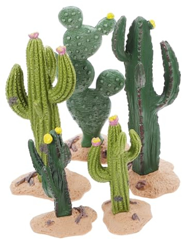 Hemobllo 5pezzi Cactus Di Plastica Piccolo Decorativo Di Cactus Artificiale Simulazione Pianta Sandbox Micro Paesaggio Simulazione Ornamento