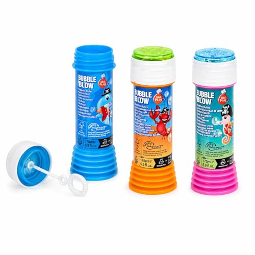 Set da 3 Flaconi di Bolle di Sapone, 60ml Ciascuno, con Bacchetta