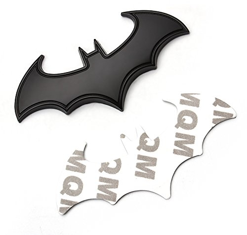SKS Distribution® 3D Black Stainless Steel Bat Batman Car Emblem Decal Badge.