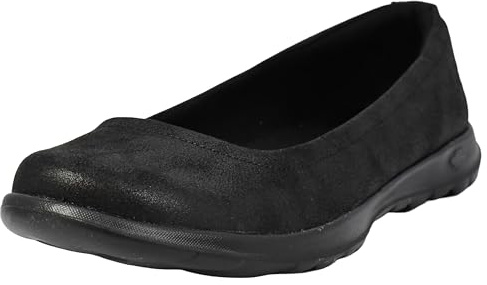 Skechers Performance Women's On-The-Go GO Walk Lite - Dreamer Ballet Flat, Black/Black,10 M US