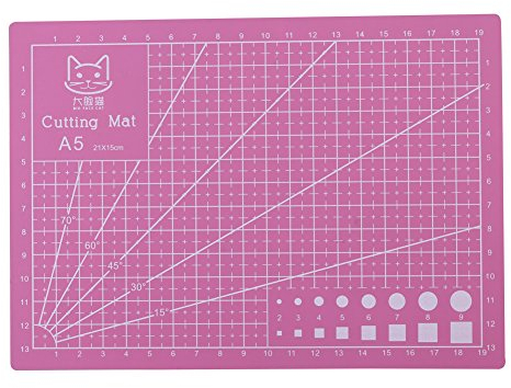 Walfront A5 PVC Schneidematte, 210 × 150 mm Bunte Selbstheilende Schneidauflage, rutschfeste Schneidebrett für DIY Handmade, Quilten, Nähen und Kunsthandwerk Projects Tool(Pink)