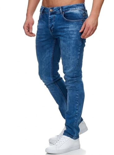 Tazzio Jeans Slim Fit mäns jeansbyxor stretch designerbyxor denim 16533, blå-1, 32W/32L