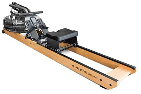 WaterRower Pure Design VR2 - Máquina de Remo con Resistencia de Agua - Estructura de Acero y Aluminio - Máquina de Remo para Casa con Monitor LCD - Entrenamiento de Bajo Impacto - Peso Máx. 120 Kg