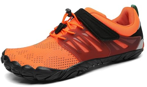 SAGUARO Barfotaskor herrar damer, sommar, ventilerande, träningsskor, halkfria trekking, terränglöparskor, Slip On, Orange ny A, 37 EU