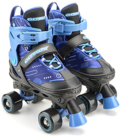 Osprey Unisex-Youth SK3008-S Kids Roller, Adjustable Quad Skates, Ages 5+, Blue, Small