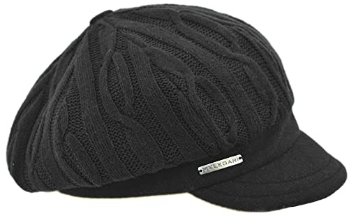 Basket med Jersey Visier | Menage Baloon Baker Boy Cap | Pocket |, Svart, one size