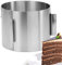 Menz Tortenring verstellbar hoch - 15 cm Edelstahl Kuchenring rund verstellbar Ø 16-30 cm, stabile Tortenform zum Schichten und Dekorieren, Backring und Backrahmen rund