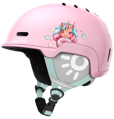 OutdoorMaster Kids Ski Helmet - Durable PC Shell, Protective EPS Foam, 12 Cooling Vents & Dial Fit Snow Helmet