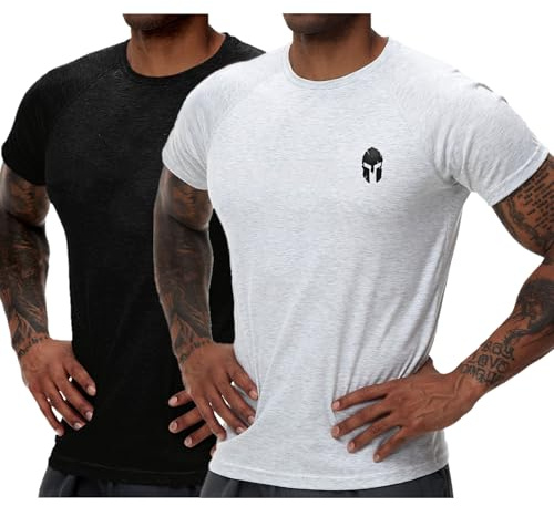 HOTCAT Athlet Slim Fit Fitness T-shirt per Uomini - Maglietta da Palestra a Secchezza Rapida - Bodybuilding, Krafttraining, Palestra, S
