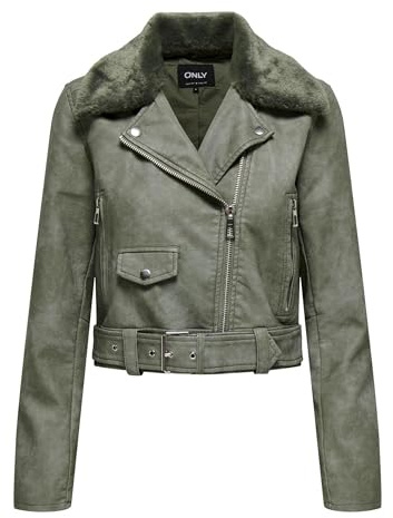 ONLY Onlmacy Washed Biker CC Otw Giacca da Motociclista, Ombra/Dettaglio: Lavato, S Donna
