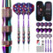 CyeeLife Dartpfeile mit Metallspitze 22 Gramm,3 Stück Profi Steeldarts,6 Aluminium Schaft,12 Flights,20 Anti-Lose Gummiringe,1 Sharpener,1 Dart Case,Steel Darts Set