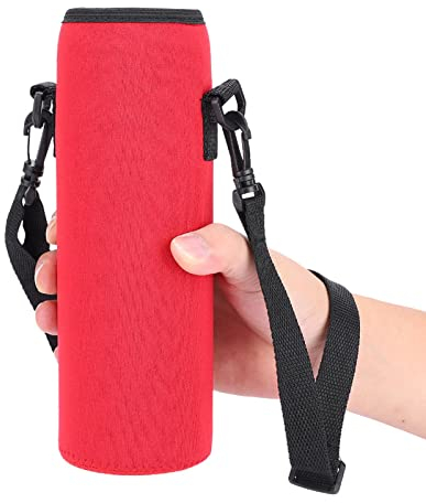 Ejoyous Funda para Botella de Agua, Bolsa Portabotellas con Correa, Bolsa Térmica para Botella de Agua, Bolsa Portátil para Botella para Acampar Al Aire Libre, Senderismo, Pesca (rojo)