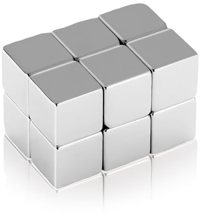 12 pezzi Magneti al Neodimio Extra Forte, 10 x 10 x 10 mm Anti Stress Cube Magnet, Premium Mini Magneti Cube, per Lavagne Magnetiche, Frigorifero, Lavagna, Lavori di Bricolage, Foto