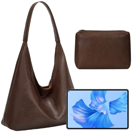 Bogoro Weiche Schultertaschen,Groß Shopper Tasche Shoulder Bag,Vintage Handtasche Damen,Tote Bag Wildleder Handtasche Damen, Slouchy Hobo-Taschen für Damen für Arbeit Büro Reise Einkauf