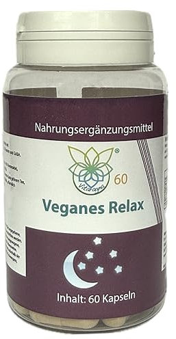VITARAGNA Relax - Veganes Nahrungsergänzungsmittel, 60 Kapseln, mit Zitronenmelisse, Passionsblume, L-Theanin und GABA zur Entspannung