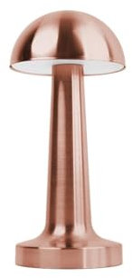 Lámpara LED baja redonda recargable oro rosa luz regulable CCT (1500K/3000K/6000K) 2W activación táctil 1200mAh USB-C 22x10 cm luz auxiliar