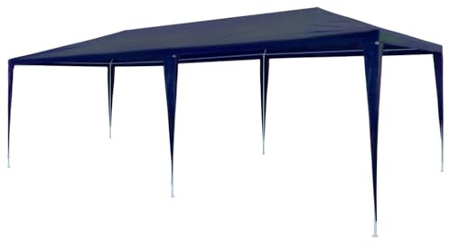 Tonnelle de Jardin, Tente de Réception Pavillon Barnum de Jardin 3x6 m PE Bleu