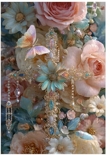 Great Jigsaw Puzzles for Adults 300 Pieces Elegant Cross Flowers Puzzles for Adults Toys Gift Family Decoration Kids Puzzle