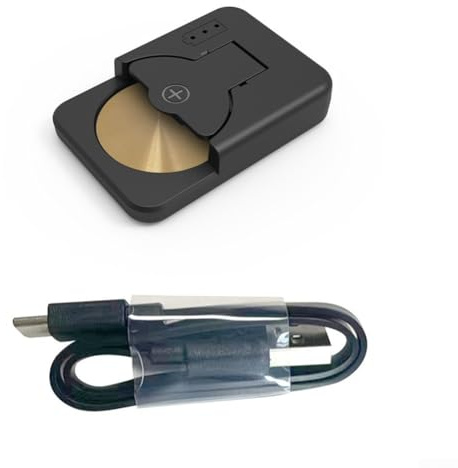 Type-C Rechargeable Button Battery Charger for LIR2032 2025 2016 2450 2430 1632 1620 1254 1220 1025 Portable Smart Coin Cell Charging Station(Black)