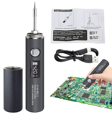 Kit de Soudure Électronique 5 Niveaux de Contrôle - Station de Soudure avec Affichage Numérique | Outil de Soudage Portable avec Affichage Digital et Lumière pour Test de Composants Assemblage Cartes