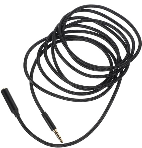 LRXIYODE Cavo di Prolunga Audio Aux Jack 3,5 Mm da 2 Metri in Rame Intrecciato Nero per Computer e Cuffie Ampia Compatibilità Plug And Play in Vari Scenari