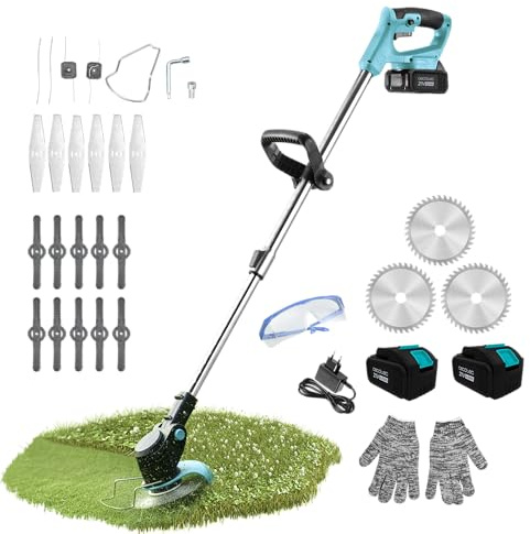 Cecotec Decespugliatore Elettrico a Batteria FastCut 4000 Freemove. 650W, 2 Batterie da 21 V e 4000 mAh, Multifunzione, Testa Orientabile, Tubo Telescopico, Accessori e Ricambi