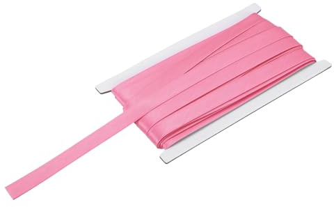 QUARKZMAN Cinta De Sesgo Dobladilla Para Costura 5/8 Pulgada X 12 Yardas Cinta De Satén Pre-doblada Continua Para Ribetear Acordonar Hacer Dobladillos Manualidades DIY, Rosa