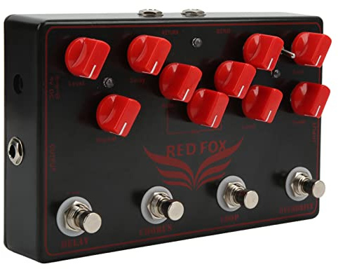 Mavaol synthétiseur Guitare pédale multieffets Delay + Chorus + Boucle + Overdrive 4 en 1 Accessoires