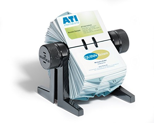 Durable Rotationskartei Visifix cubo, mit 150 Visitenkartenhüllen für 300 Karten, schwarz, 244701