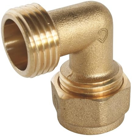 SOMATHERM FOR YOU, Raccord à compression mâle coudé 15/21 pour tube PER Ø16 - Installation facile et rapide - Normé ACS - Pression max 10 bars - Température 5°C à 90°C - Jaune