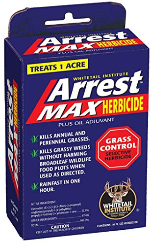 Whitetail Institute Arrest Max Selective Grass Control Herbicide Specifically Developed for Deer Food Plots, 1 Pint