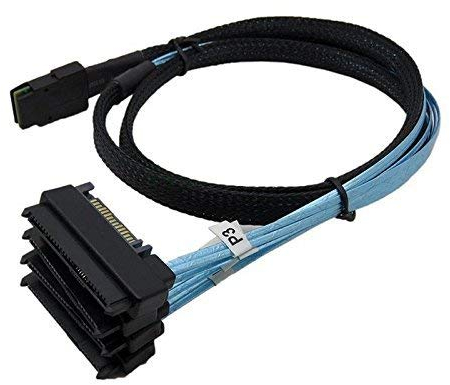 chenyang Mini SAS SFF-8087 36Pin Host 1 auf 4 SAS SFF-8482 Ziel SAS Festplattenkabel 1.0M