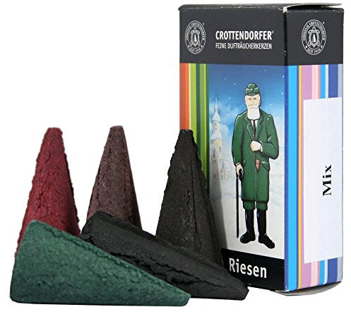 Original Crottendorfer – Conos de incienso gigantes – Aroma: mezcla de colores gigantes – Cantidad: 5 unidades – Tamaño: XL – Fabricado en Alemania