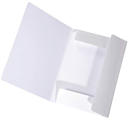 Original Falken Sammelmappe LongLife. Aus extra starkem Karton mit 3 Klappen und Gummiband für DIN A3 weiß Aufbewahrung-Mappe Zeichenmappe ideal für Büro und Schule