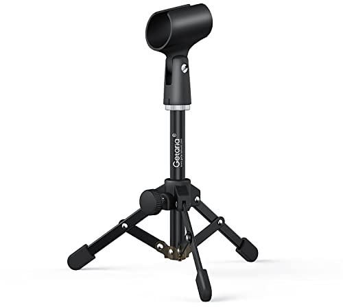 Getaria Mikrofon Ständer, 3 in 1 Multifunktions Mikrofonständer, Tisch Mic Ständer mit 180° Verstellbarer Klammer, 5/8-Zoll-Stecker auf 3/8-Zoll-Buchse, Metall-Adapter