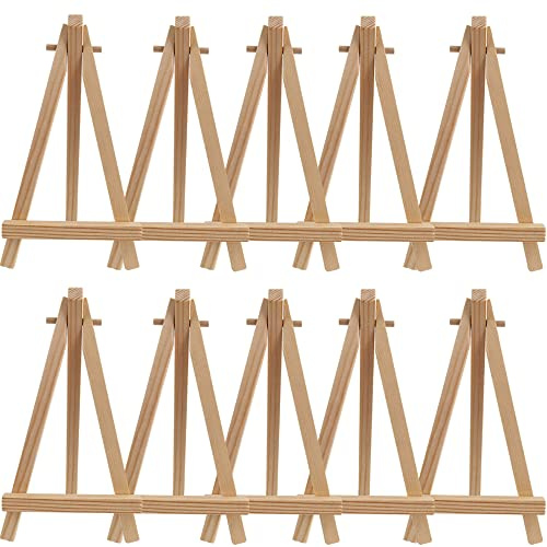 Lot de 10 mini chevalets de table en bois pour travaux manuels et cadeaux