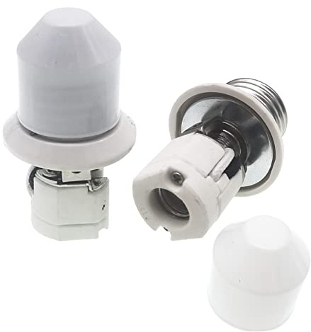 E26 to E11 Light Socket Adapter,Porcelain Standard Medium E26/E27 Screw Socket to Mini Candelabra E11 Socket Lamp Adapter Converter Reducer (2-Pack,E26-E11)
