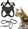 Premium Leder Katzengeschirr und Leine – Minimalistisches und ausbruchsicheres Geschirr und Leine-Set – Choke Free, Comfortable Outdoor Bengal for Walking Cats (Leder, M)