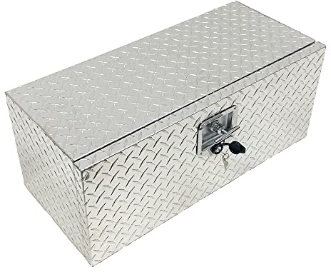 Maypole Aluminium Toolbox 715x295x320mm 28x11.5x12.5 Inches Robust Checkerplate Storage for Trailer Under Body and Chassis