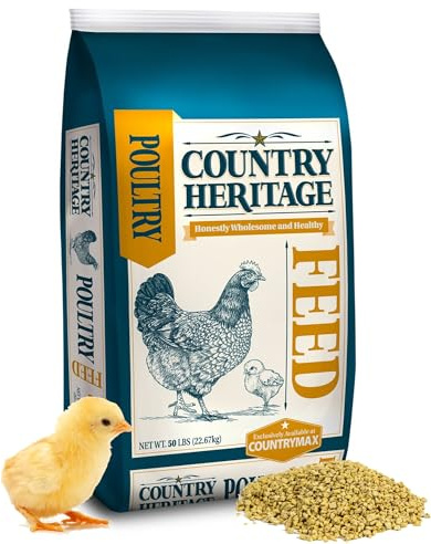 Country Heritage Chick Starter Grower Feed 50lbs - Non-Medicated Complete Nutrition Crumble for Baby Chickens Turkeys Ducks Geese, 18% Protein