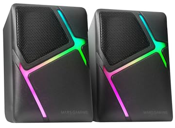 Mars Gaming MS1, Altoparlanti da Gioco 10W, sSubwoofer, 3.5mm Jack e USB, 6 Driver Audio