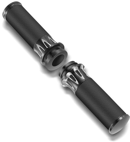 Motorcycle Handlebar Grips 1 Black Street Glide Flhx Handgrip for Harley Davidson Touring Glides Electronic Throttle Grips 2008-2023 CNC Edge Cut (Black906)